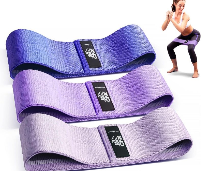 CFX Resistance Bands Set, Exercise Bands with Non-Slip Design for HIPS & Glutes, 3 Levels Workout Bands for Women and Men, Booty Bands for Home Fitness, Pilates