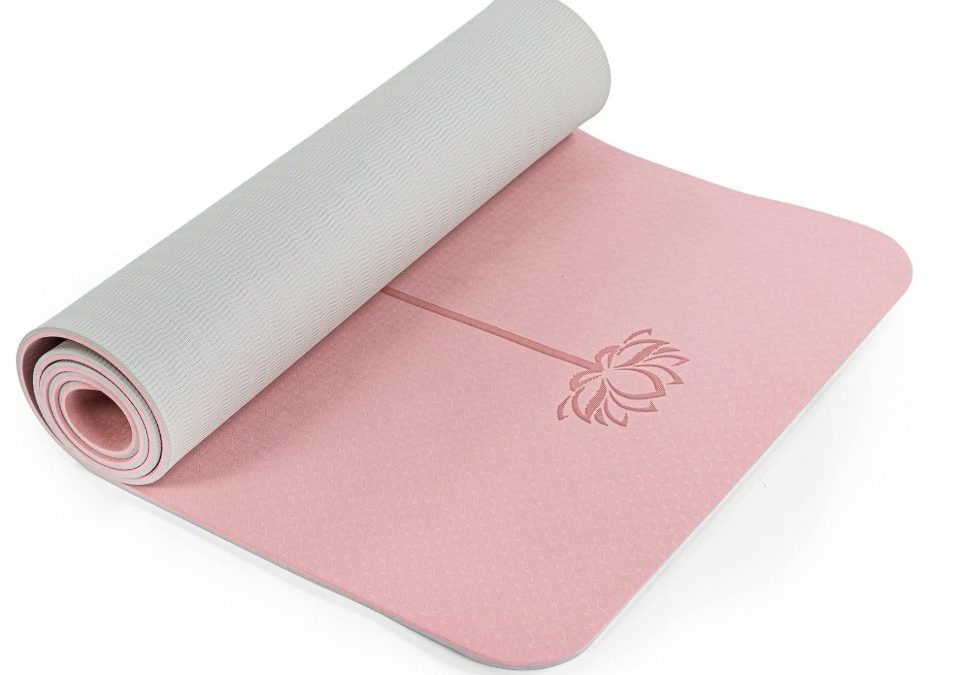 Alfombrilla de yoga antideslizante, esterillas de fitness de pilates, ecológicas, antidesgarros, de 1/4 de pulgada de grosor, esterillas de yoga para mujeres, tapetes de ejercicio para entrenamiento