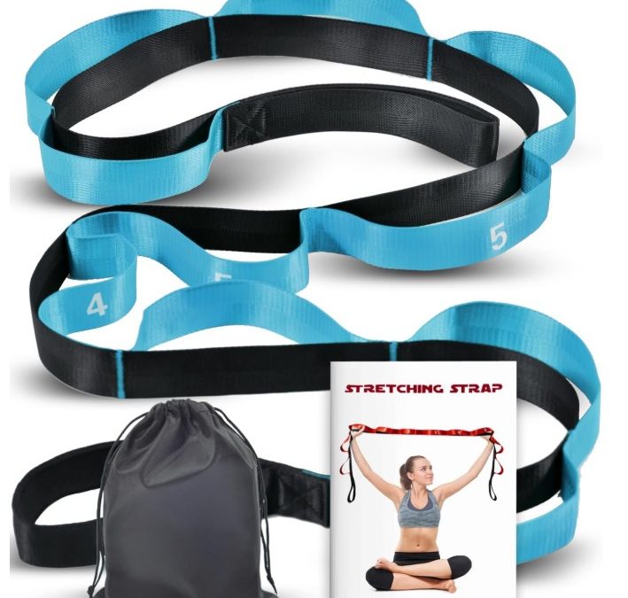 Correa de estiramiento con 10 bucles, correa de Pilates para terapia física, entrenamiento en casa, entrenamiento de pilates y flexibilidad, banda elástica de ejercicio